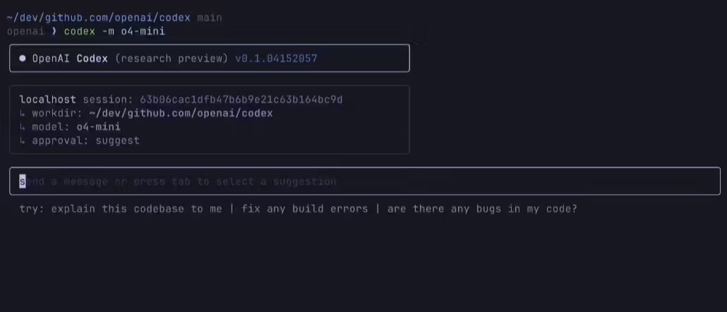 17df026ej00suuddd000pd000sm00cap 在终端就能跑的轻量级推理智能体,OpenAI 发布完全开源 Codex CLI 工具