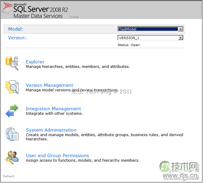 使用SQL Server 2008 R2的主数据服务调用API创建Model(图1) 使用SQL Server 2008 R2的主数据服务调用API创建Model
