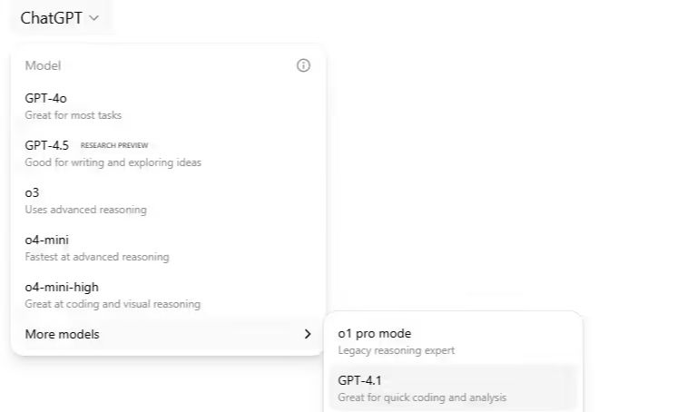 e94997a9j00swa8w3000hd000kq00cmp OpenAI 升级 ChatGPT AI聊天机器人,GPT-4.1 编程专家模型登场