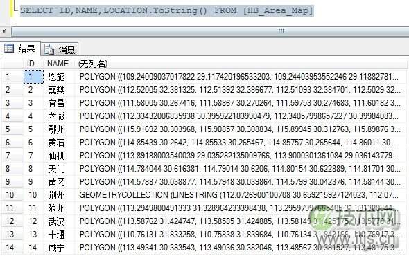 提取MapInfo地图数据中的空间到SQL Server 2008(图4) 提取MapInfo地图数据中的空间到SQL Server 2008