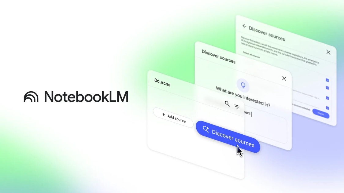 谷歌 AI笔记应用 NotebookLM 新增“发现资料”功能，可自动检索相关网络资源