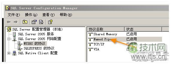 图解用IP访问SQL Server 2005数据库的设置(图1) 图解用IP地址访问SQL Server 2005数据库的设置