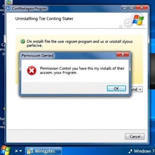 windows 7卸载软件提示无权限是什么原因如何解决(图1) windows 7卸载软件提示无权限是什么原因如何解决(图1)