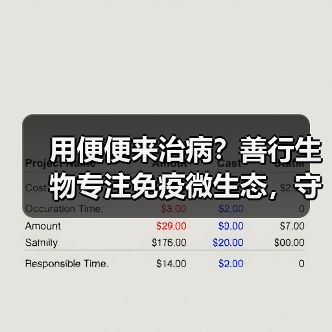 用便便来治病?善行生物专注免疫微生态,守护肠道健康(图1) 用便便来治病?善行生物专注免疫微生态,守护肠道健康(图1)