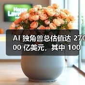 AI 独角兽总估值达 27000 亿美元,其中 100 家成立不到 2 年(图3) AI 独角兽总估值达 27000 亿美元,其中 100 家成立不到 2 年(图3)