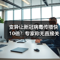变异让新冠病毒传播快10倍？专家称无直接关系（图1）