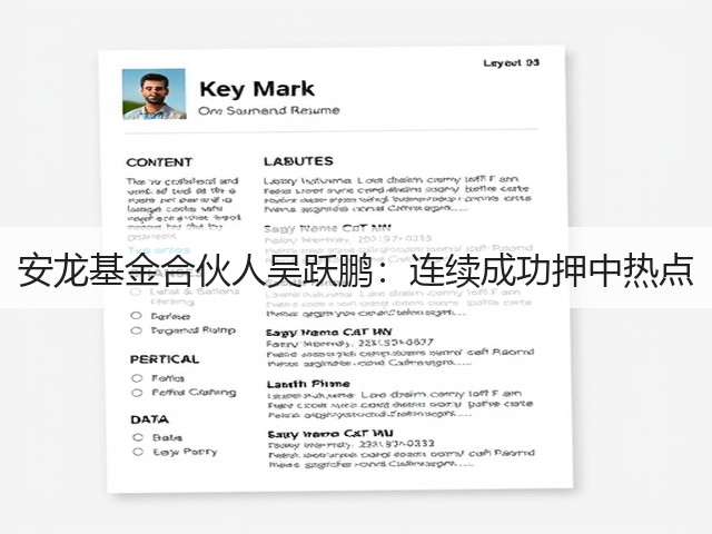 安龙基金合伙人吴跃鹏：连续成功押中热点(图2)