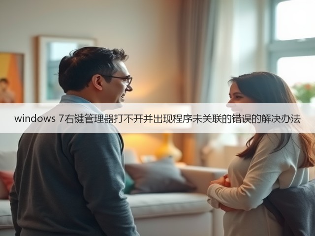 windows 7右键管理器打不开并出现程序未关联的错误的解决办法(图1) windows 7右键管理器打不开并出现程序未关联的错误的解决办法(图1)
