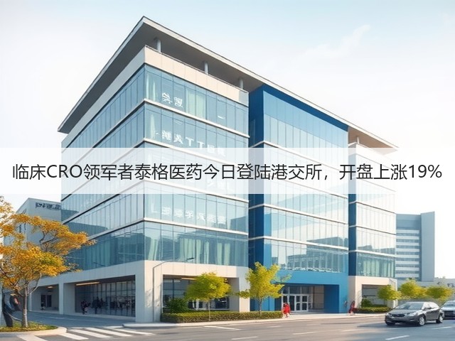 临床CRO领军者泰格医药今日登陆港交所，开盘上涨19%(图2)