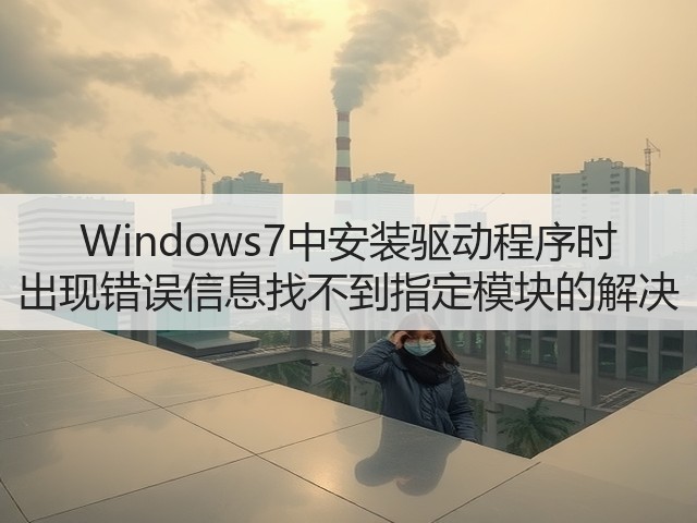 Windows7中安装驱动程序时 出现错误信息找不到指定模块的解决(图2)