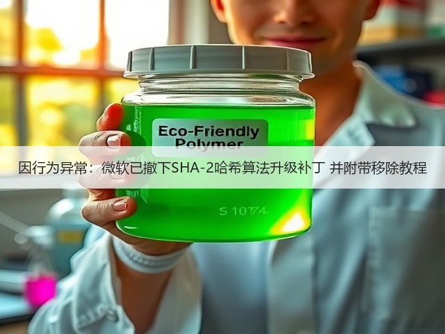 因行为异常:微软已撤下SHA-2哈希算法升级补丁 并附带移除教程(图3) 因行为异常:微软已撤下SHA-2哈希算法升级补丁 并附带移除教程(图3)