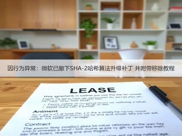 因行为异常:微软已撤下SHA-2哈希算法升级补丁 并附带移除教程(图2) 因行为异常:微软已撤下SHA-2哈希算法升级补丁 并附带移除教程(图2)