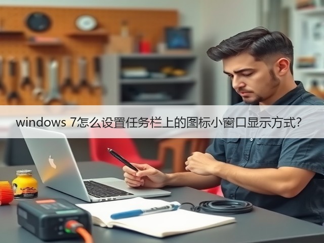 windows 7怎么设置任务栏上的图标小窗口显示方式？(图1)