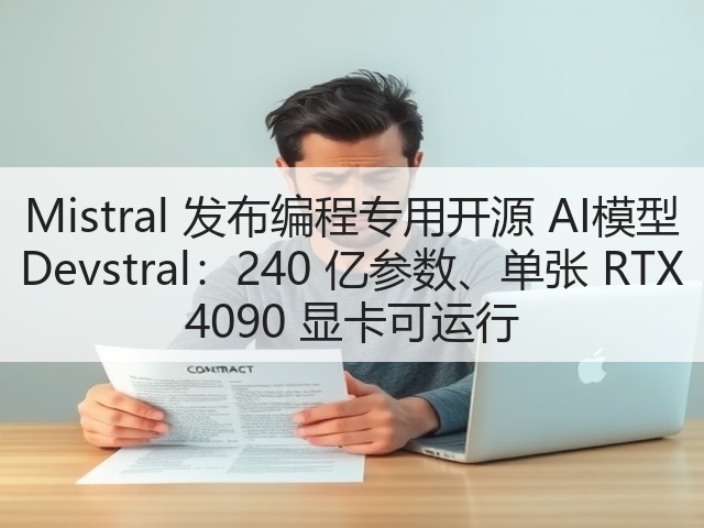 Mistral 发布编程专用开源 AI模型 Devstral：240 亿参数、单张 RTX 4090 显卡可运行(图3)