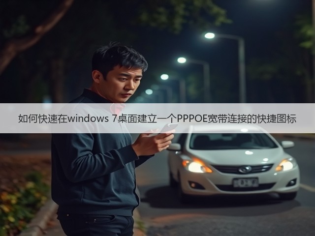 如何快速在windows 7桌面建立一个PPPOE宽带连接的快捷图标(图2)