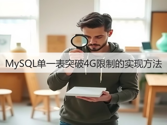 MySQL单一表突破4G限制的实现方法(图1) MySQL单一表突破4G限制的实现方法(图1)