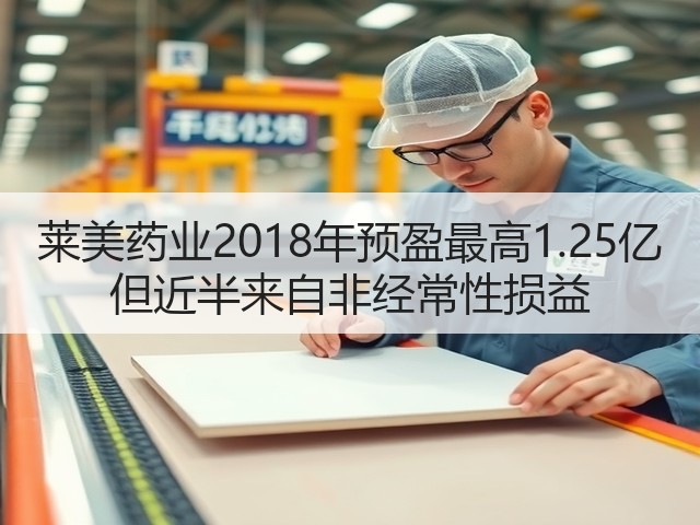 莱美药业2018年预盈最高1.25亿 但近半来自非经常性损益(图2) 莱美药业2018年预盈最高1.25亿 但近半来自非经常性损益(图2)