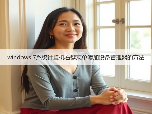 windows 7系统计算机右键菜单添加设备管理器的方法(图3)