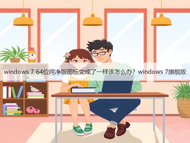 windows 7 64位纯净版图标变成了一样该怎么办？windows 7旗舰版(图1)