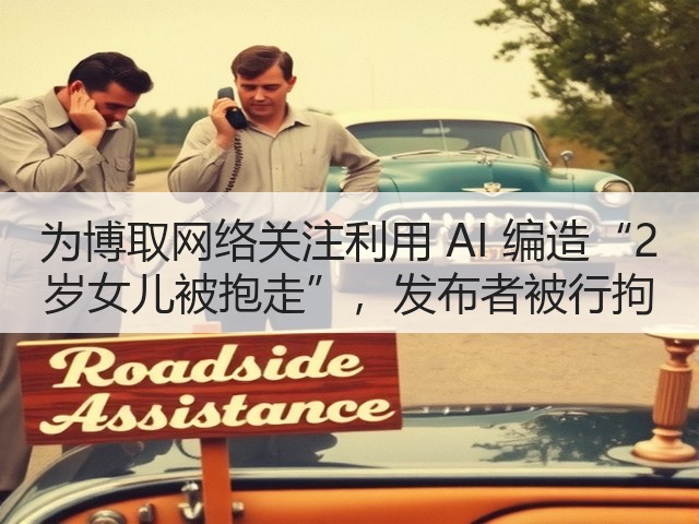 为博取网络关注利用 AI 编造“2 岁女儿被抱走”,发布者被行拘(图1) 为博取网络关注利用 AI 编造“2 岁女儿被抱走”,发布者被行拘(图1)