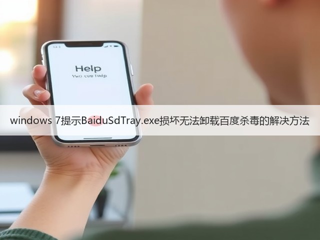 windows 7提示BaiduSdTray.exe损坏无法卸载百度杀毒的解决方法(图1)