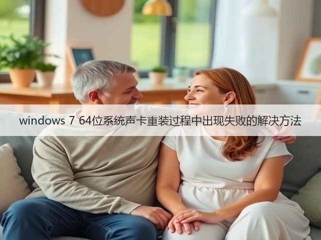 windows 7 64位系统声卡重装过程中出现失败的解决方法(图3)