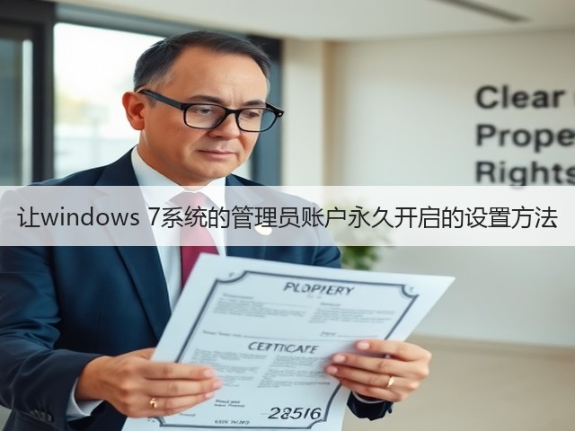 让windows 7系统的管理员账户永久开启的设置方法(图1) 让windows 7系统的管理员账户永久开启的设置方法(图1)