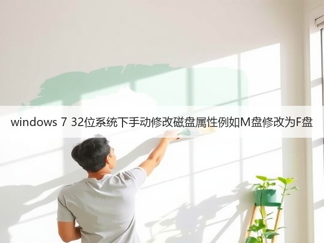 windows 7 32位系统下手动修改磁盘属性例如M盘修改为F盘(图2) windows 7 32位系统下手动修改磁盘属性例如M盘修改为F盘(图2)