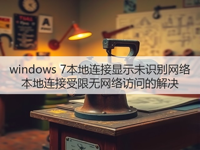 windows 7本地连接显示未识别网络 本地连接受限无网络访问的解决(图1) windows 7本地连接显示未识别网络 本地连接受限无网络访问的解决(图1)