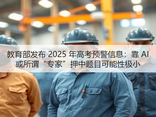 教育部发布 2025 年高考预警信息:靠 AI 或所谓“专家”押中题目可能性极小(图1) 教育部发布 2025 年高考预警信息:靠 AI 或所谓“专家”押中题目可能性极小(图1)