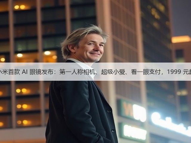 小米首款 AI 眼镜发布：第一人称相机、超级小爱、看一眼支付，1999 元起(图1)