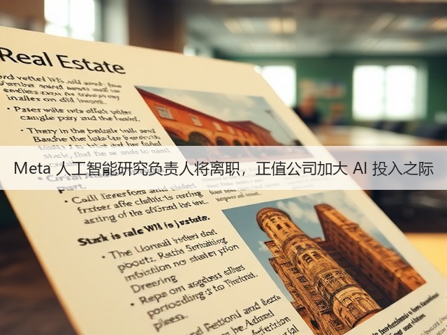 Meta 人工智能研究负责人将离职,正值公司加大 AI 投入之际(图1) Meta 人工智能研究负责人将离职,正值公司加大 AI 投入之际(图1)