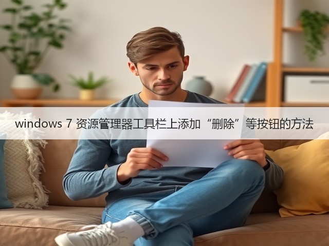 windows 7 资源管理器工具栏上添加“删除”等按钮的方法(图1) windows 7 资源管理器工具栏上添加“删除”等按钮的方法(图1)