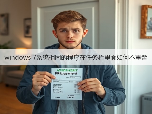 windows 7系统相同的程序在任务栏里面如何不重叠(图1)