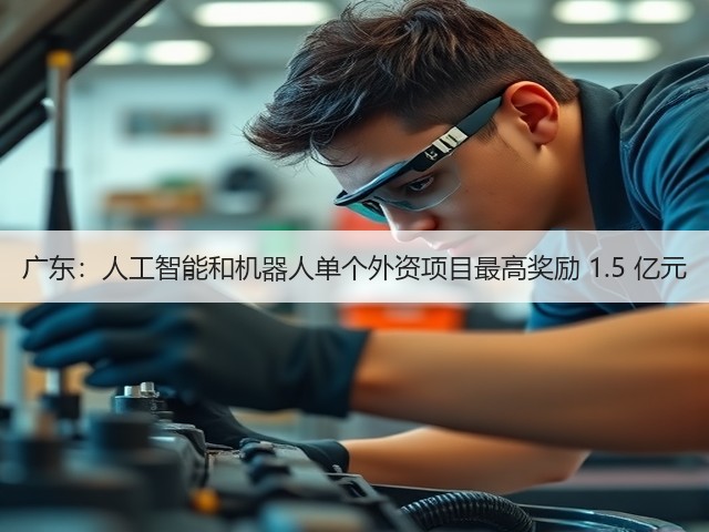 广东：人工智能和机器人单个外资项目最高奖励 1.5 亿元(图1)