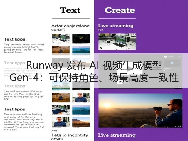 Runway 发布 AI 视频生成模型 Gen-4：可保持角色、场景高度一致性(图3)