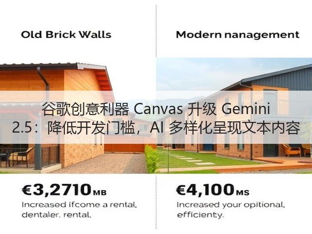 谷歌创意利器 Canvas 升级 Gemini 2.5：降低开发门槛，AI 多样化呈现文本内容(图1)