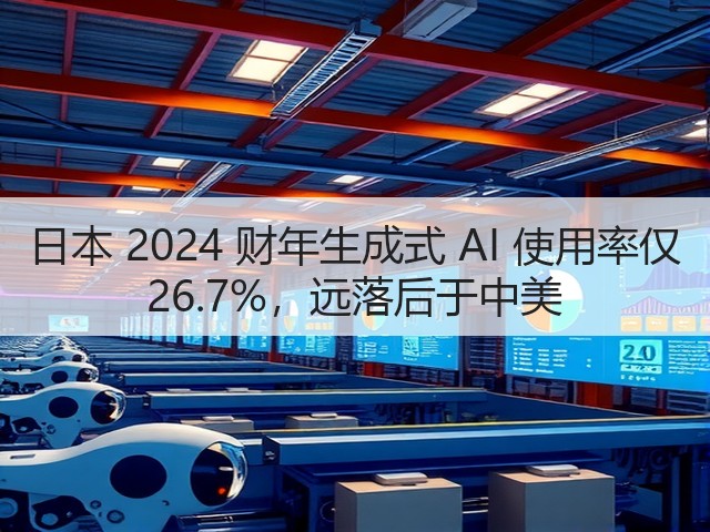 日本 2024 财年生成式 AI 使用率仅 26.7%,远落后于中美(图2) 日本 2024 财年生成式 AI 使用率仅 26.7%,远落后于中美(图2)