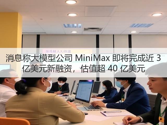 消息称大模型公司 MiniMax 即将完成近 3 亿美元新融资,估值超 40 亿美元(图3) 消息称大模型公司 MiniMax 即将完成近 3 亿美元新融资,估值超 40 亿美元(图3)