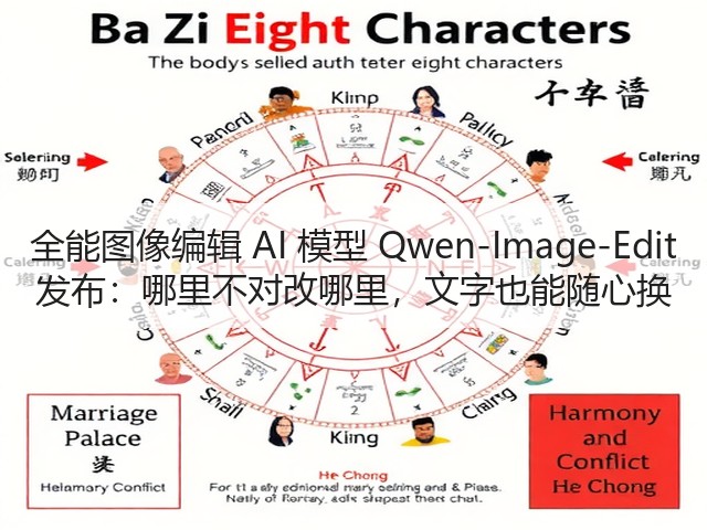 全能图像编辑 AI 模型 Qwen-Image-Edit 发布:哪里不对改哪里,文字也能随心换(图3) 全能图像编辑 AI 模型 Qwen-Image-Edit 发布:哪里不对改哪里,文字也能随心换(图3)