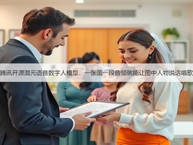 腾讯开源混元语音数字人模型:一张图一段音频就能让图中人物说话唱歌(图1) 腾讯开源混元语音数字人模型:一张图一段音频就能让图中人物说话唱歌(图1)