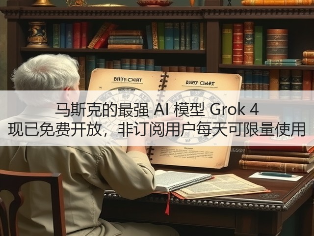 马斯克的最强 AI 模型 Grok 4 现已免费开放,非订阅用户每天可限量使用(图1) 马斯克的最强 AI 模型 Grok 4 现已免费开放,非订阅用户每天可限量使用(图1)