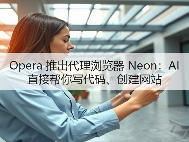 Opera 推出代理浏览器 Neon：AI 直接帮你写代码、创建网站(图2)
