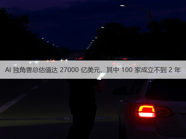 AI 独角兽总估值达 27000 亿美元,其中 100 家成立不到 2 年(图3) AI 独角兽总估值达 27000 亿美元,其中 100 家成立不到 2 年(图3)