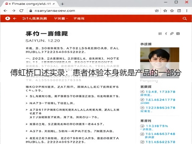 傅虹桥口述实录:患者体验本身就是产品的一部分(图3) 傅虹桥口述实录:患者体验本身就是产品的一部分(图3)